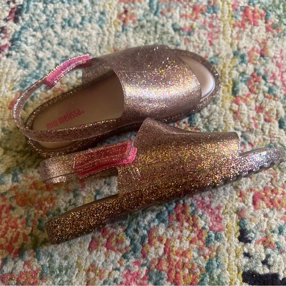 MINI MELISSA x FABULA Glitter Slide Sandal, Size 9 - Picture 3 of 5